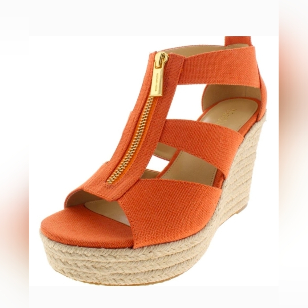 Michael Kors Damita Espadrille Platform Wedge Sandal Size 9.5 - Picture 1 of 10